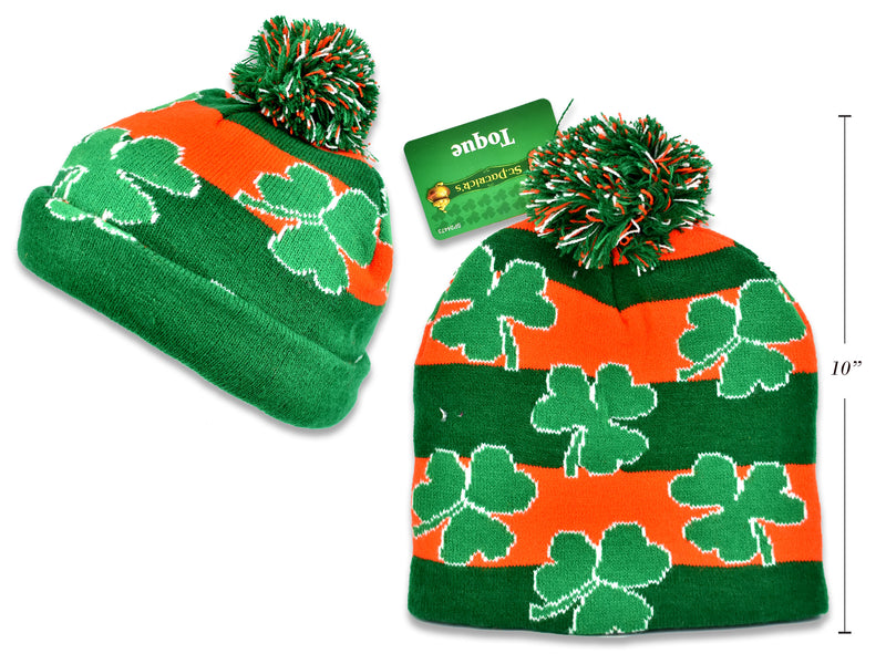 St Patricks Day Shamrock Print Toque