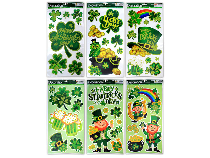 17In X 9 3-8In St Patricks Glitter Room Cling