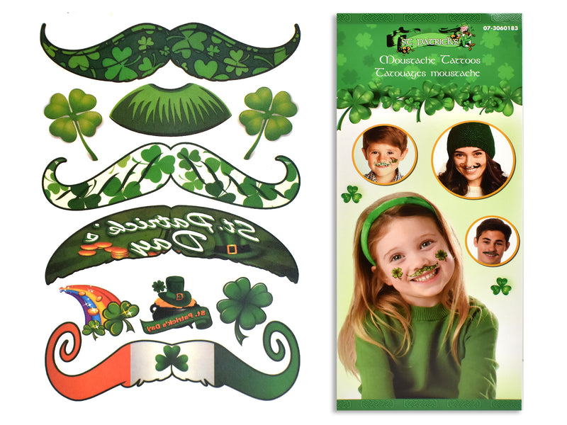 St Patricks Day Moustache Tattoo Sticker