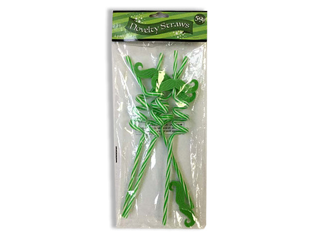 St Patricks Day Moustache 2 Tone Crazy Straw