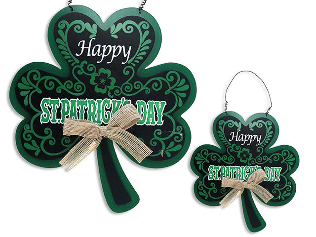 St Patricks Day Die Cut Shamrock Hanging Plaque