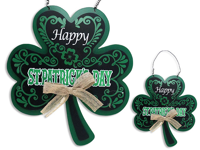 St Patricks Day Die Cut Shamrock Hanging Plaque