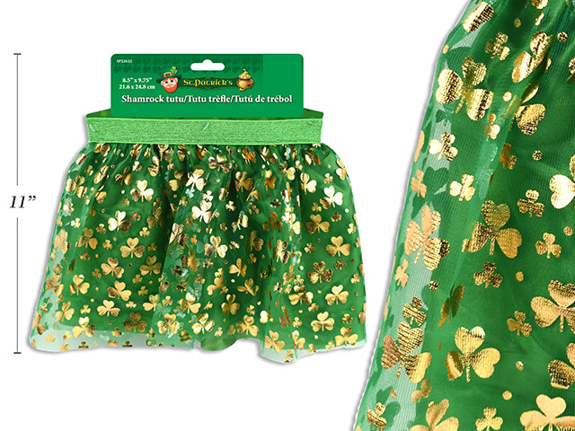 St Patricks Day 2 Layered Foil Shamrock Tutu