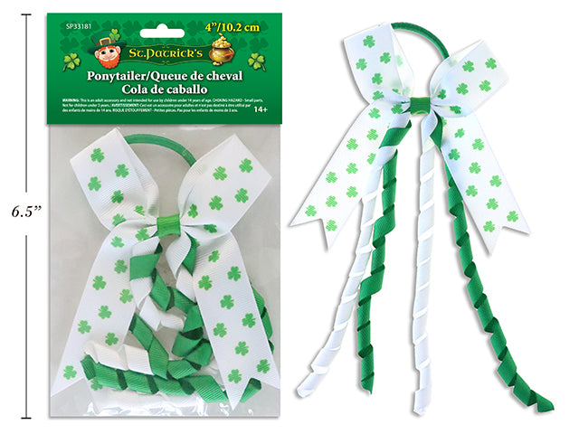 St Patricks Day Ribbon Hair Pony Tailer