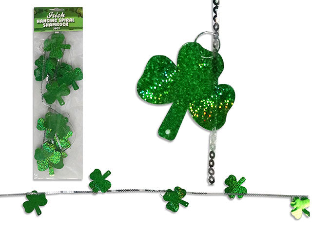 6ft Shamrock Holographic Garland. pbh.