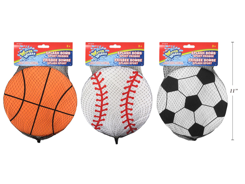 7.25In Splash Bomb Sport Frisbee Baseball-Soccer Ball-Basketball Meshbag W-Header