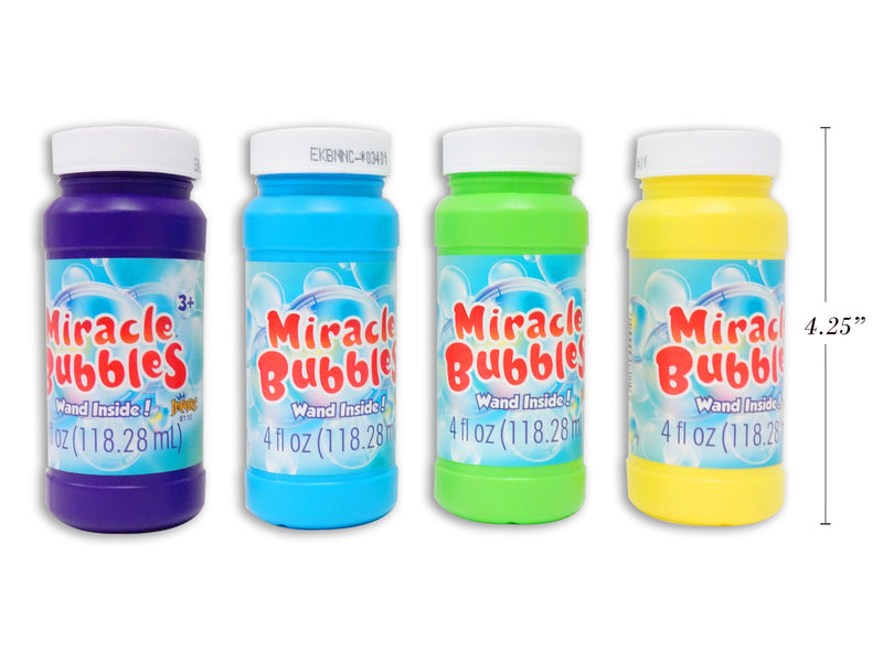 4Oz Miracle Bubbles. 4 Asst. Colors.