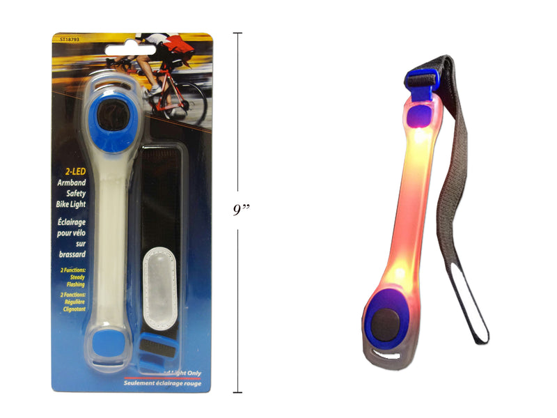 7.25In B-O 2-Led 2-Functions Bicycle Armband Safety Light. Red Led Only. Slide Blister.