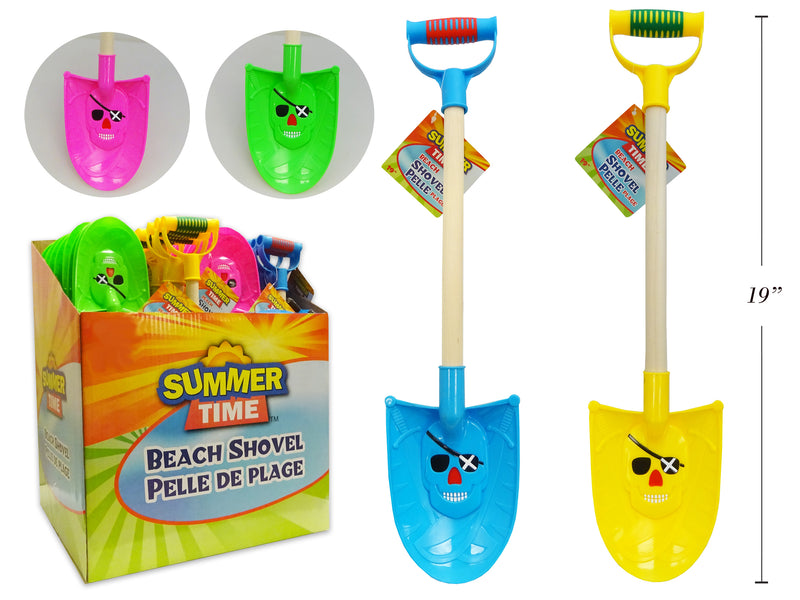 19In Pirate Beach Shovel In Display. 4 Asst.Colours. Hangtag.