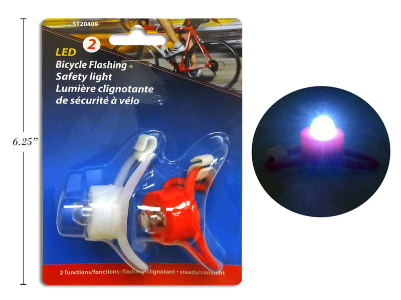 2Pk B-O Led 2 Functions Bicycle Safety Light. 2 Asst: Red - White. Slide Blister.