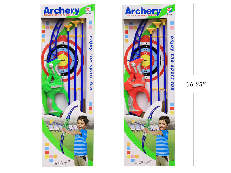 26In Suction Archery Bow &  Dart Set. Incl: 3 X 21In Darts. Colour Window Box.