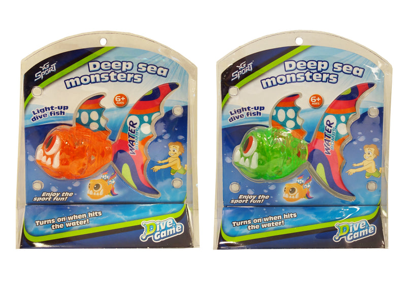 7In Light-Up Led Deep Sea Monster Diving Game. Clam Shell W-Insert. Lights Up When In Water