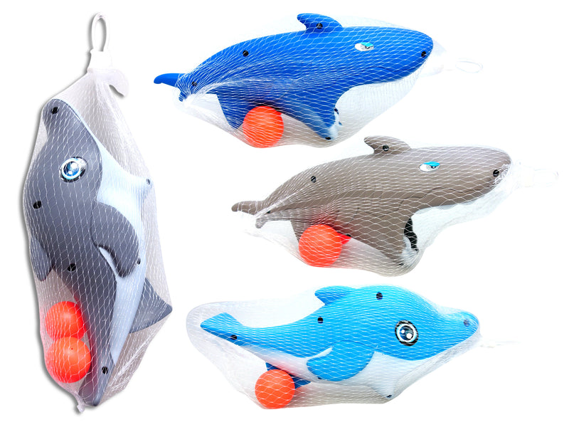 3Pcs 9In Sea Creature Click N Catch Game In Mesh Bag. 4 Asst. Net Bag W-Hangtag.