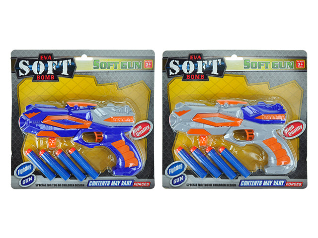 8.5In Soft Foam Suction Dart Gun. 2 Asst. Incl: 4 Suction Dart.