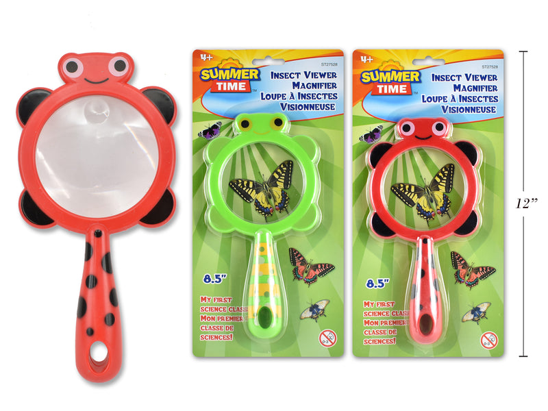 8.5in Frog/ Ladybug Insect Viewer Magnifier. b/c.