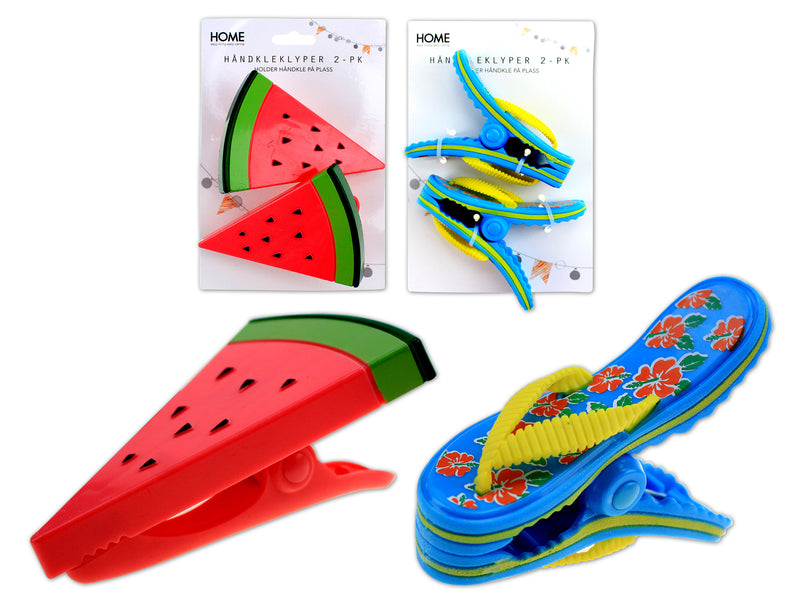 Watermelon Flip Flop Beach Towel Clips