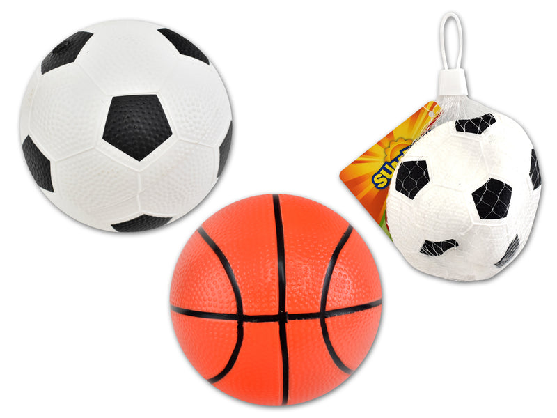 5in Inflated Soccer Ball / Basketball. Meshbag w/Cht.