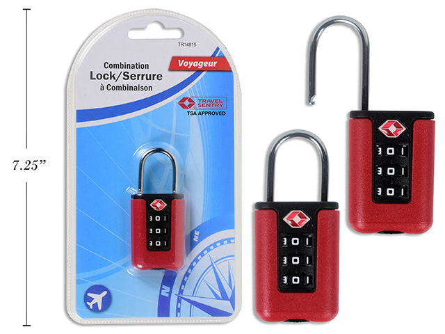 Tsa Security Lock Size 1.1X2.9X6.8Cm Zinc Alloy Red Facing