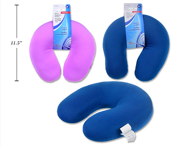 10.5in Travel Neck Pillow. 2 Asst.Colours. Sleeve Header.