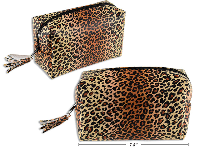 COSMETIC TOILETRY BAG 19X9X11CM LEOPARD PATTERN (7.4X3.4X4.3")