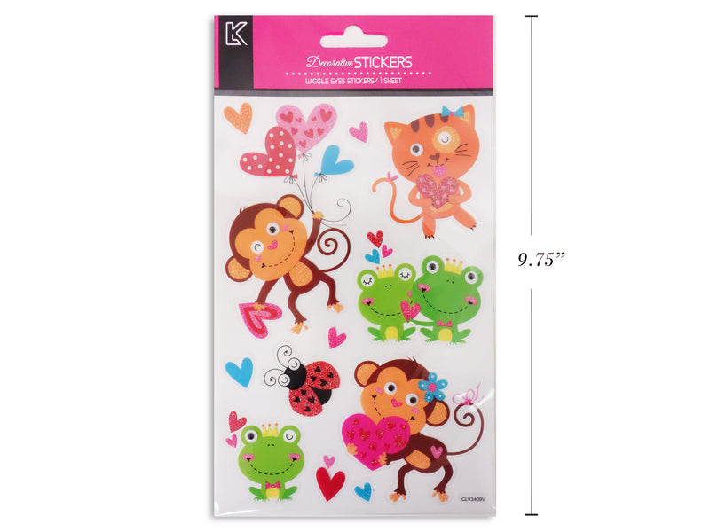 Valentines Glitter Googly Eyes Stickers