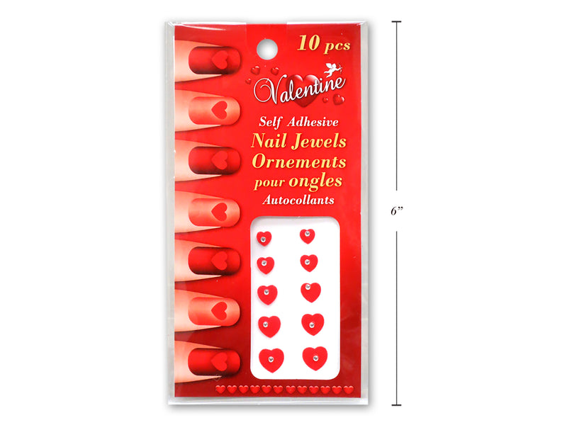 Valentines Self Adhesive Finger Nail 10 Pack