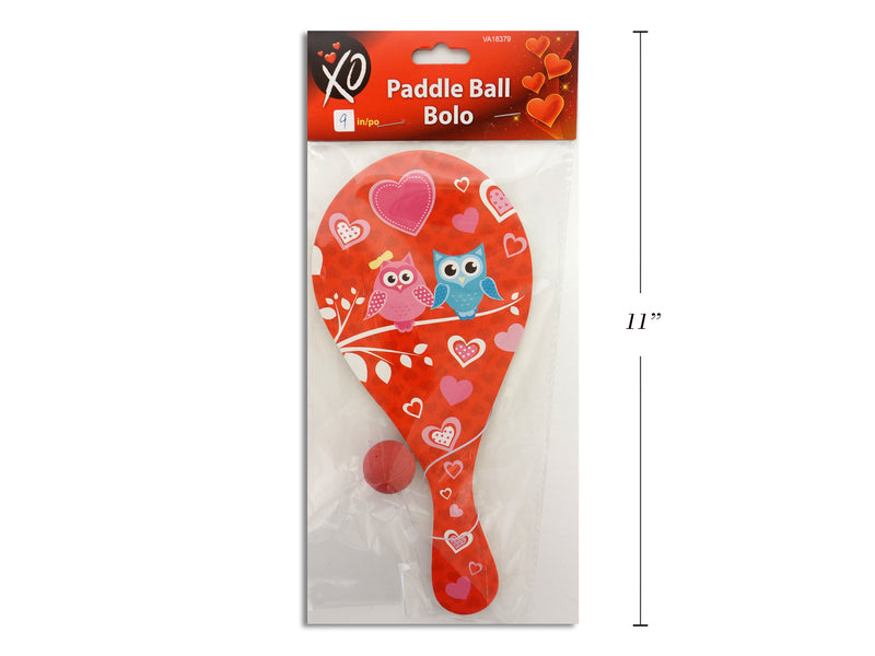 Valentines Printed Paddle Ball Racket