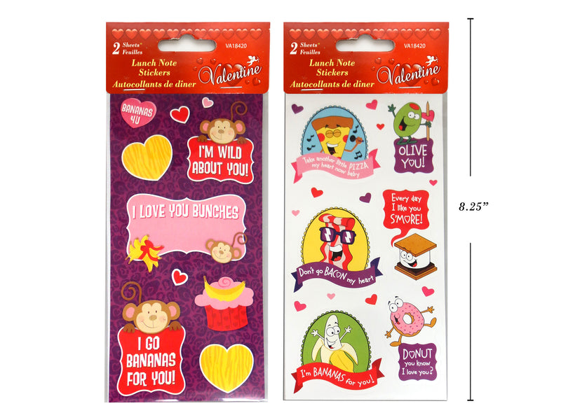 Valentines Lunch Note Stickers