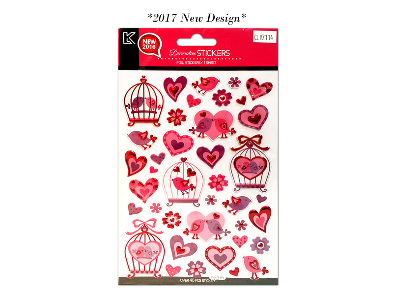 Valentines Silver Embossed Sticker