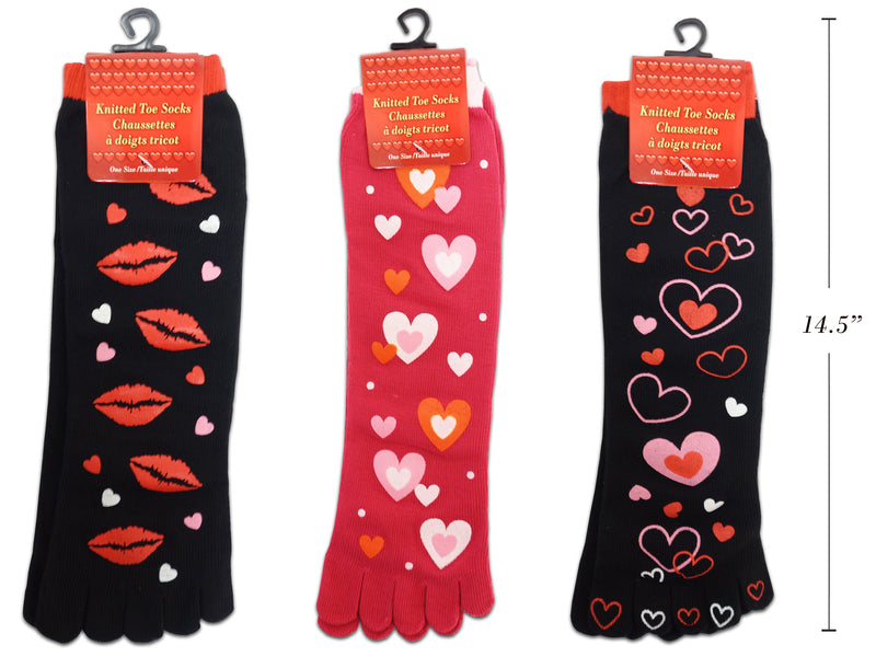 Valentine Printed Knitted Toe Socks