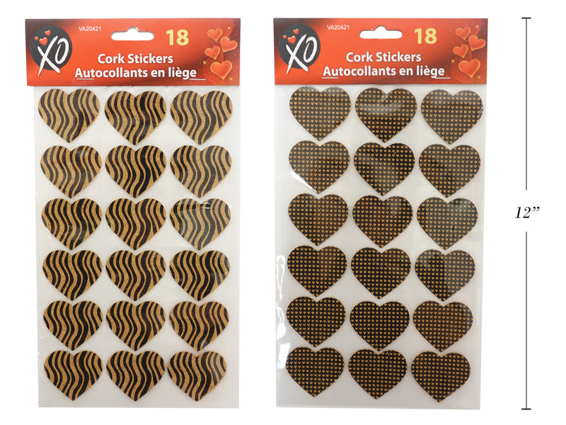 Valentines Cork Heart Stickers