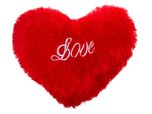 Soft Plush Embroidered Heart Pillow Large