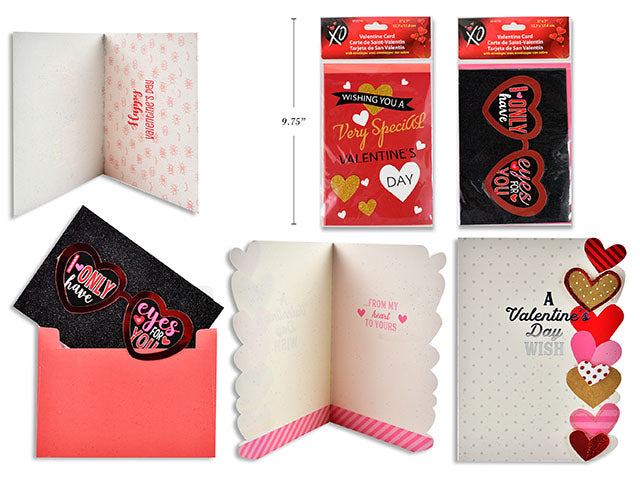 Valentines Tip On Glitter Cards With Envelopes