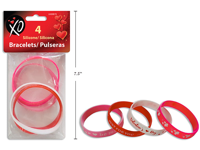 Valentines Printed Silicone Bracelets