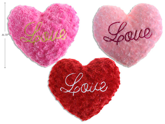 Valentines Embroidered Swirl Plush Heart