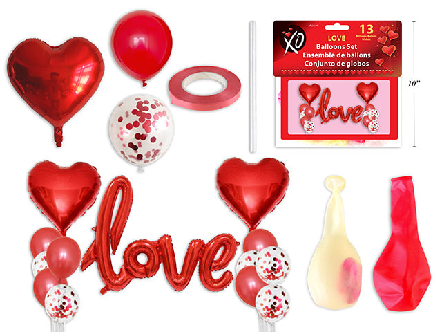 Valentines Love Balloons Set