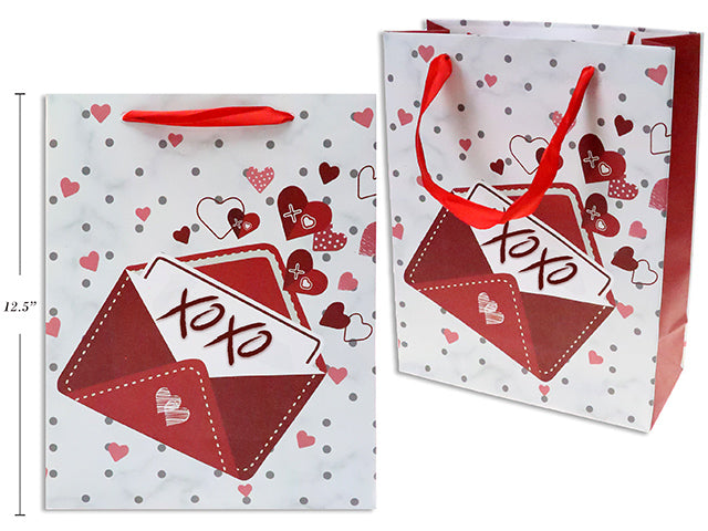 Valentines Matte Carrara Marble Gift Bag Large