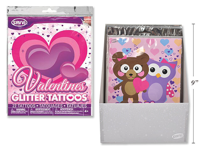 Valentines Glitter Tattoos 24 Pack