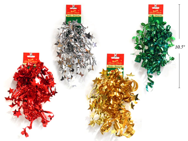 2Pk 7-1-2Mm Curl Swirl W-Die-Cut Foil Garland 4 Asst.Colours. H-C