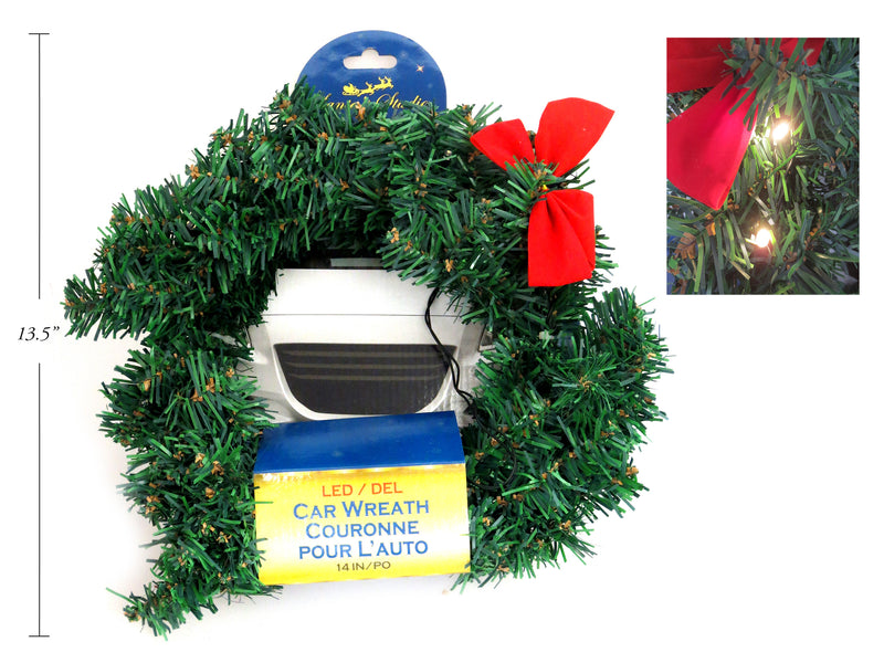 14In B-O 20-Led Outdoor-Car Pine Wreath. Warm White Led. 3-Aa Batteries Not Included.