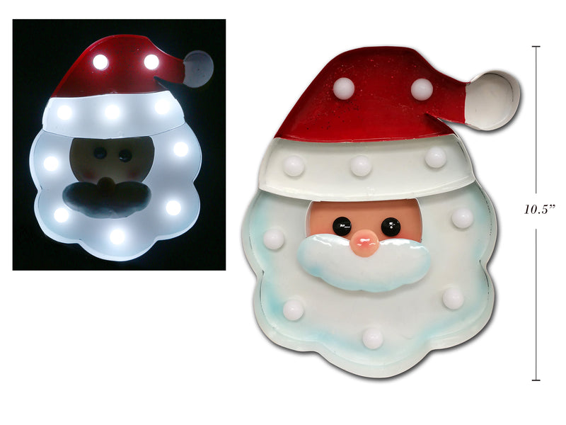 Xmas B-O Led Santa Metal Marquee Sign. Santa: 10-Led