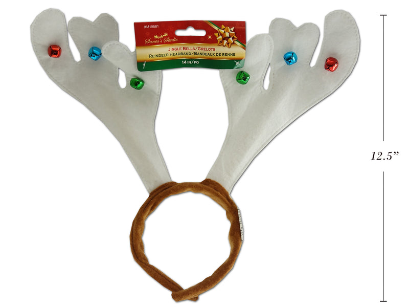 White Felt Reindeer Antler Headband