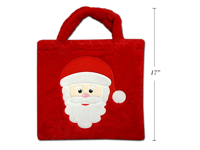 13In X 14.5In Xmas Plush Embroidered Gift Bag. 17In(L) W-Handle. 1 Asst.Style. Hangtag.