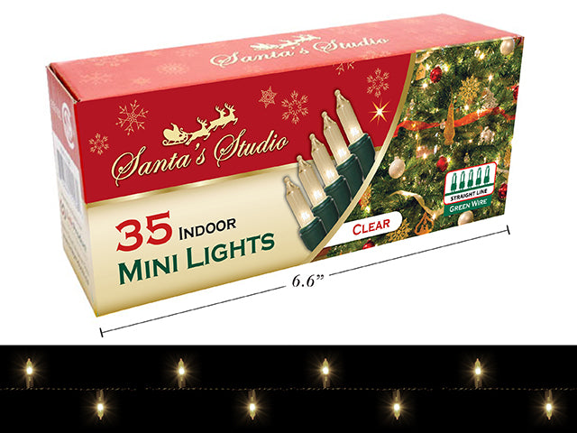 35pk Mini Indoor Lights - Clear. Straight Line. Incandescent. CSA. Col......