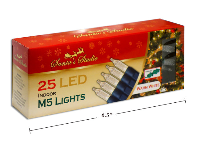 25Pk M5 Led Indoor Lights - Warm White. End-To-End. Csa. Window Box.