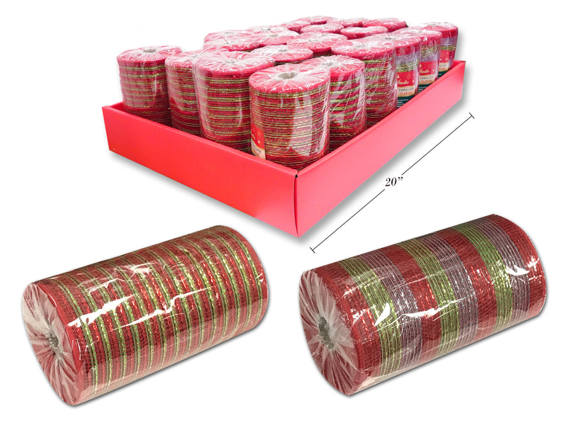 6In X 30Ft Xmas Candy Cane Tinsel Deco Mesh. 2 Asst.Styles.