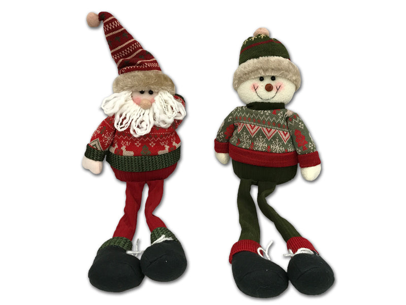 Ugly Sweater Long Legged Santa Sitting Plush Character