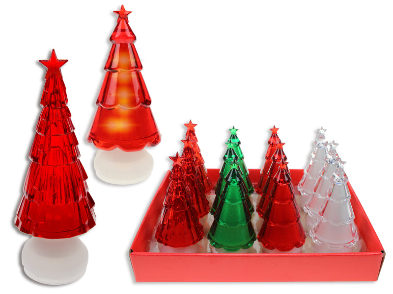 2In X 4.5In Xmas B-O Acrylic Multi-Colours Tree. 4 Asst.12-Dsp.3 X Lr44 Button Cell Batteries Incl.