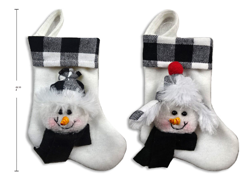 White And Black Snowman Stocking