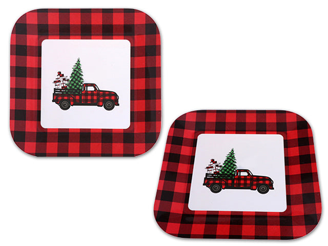 Square Christmas Melamine Dinner Plate